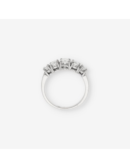 Sortija cinquillo de oro 18kt y brillantes