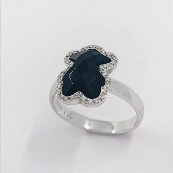 Anillo tous en oro blanco 18kt con Ã³nix y brillantes 2