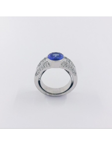 Anillo en oro blanco 18kt con brillantes