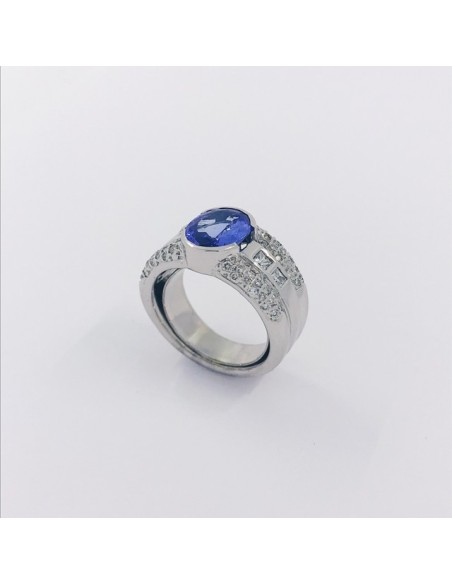 Anillo en oro blanco 18kt con brillantes