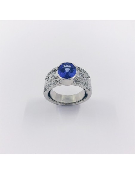 Anillo en oro blanco 18kt con brillantes