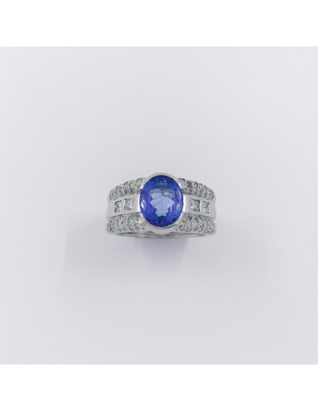 Anillo en oro blanco 18kt con brillantes