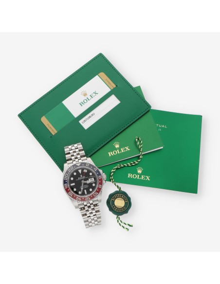 Rolex GMT Master Pepsi 12671BLRO caja y documentos