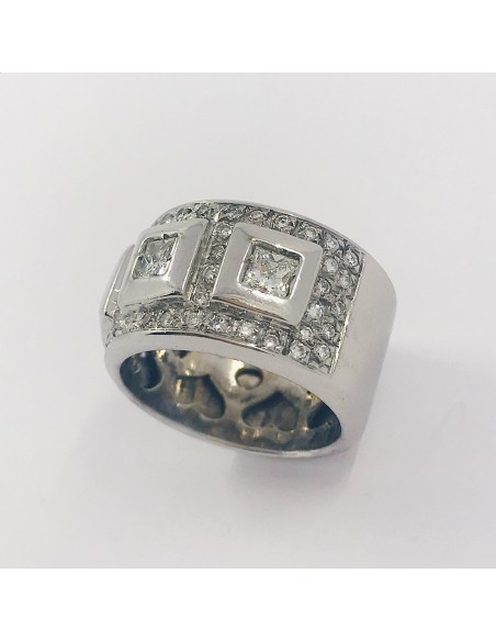 Anillo en oro blanco 18kt con brillantes