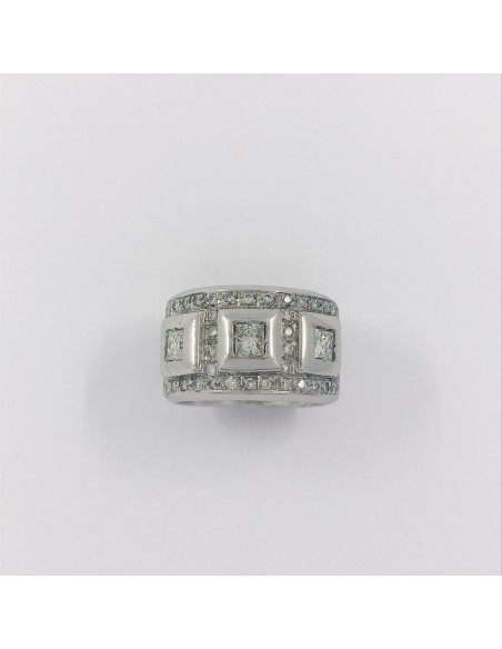 Anillo en oro blanco 18kt con brillantes