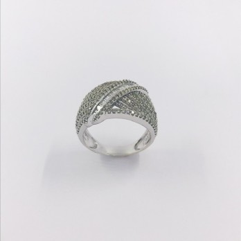 Anillo en oro blanco 18kt con brillantes