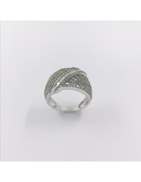 Anillo en oro blanco 18kt con brillantes