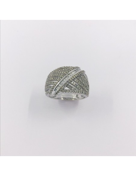 Anillo en oro blanco 18kt con brillantes