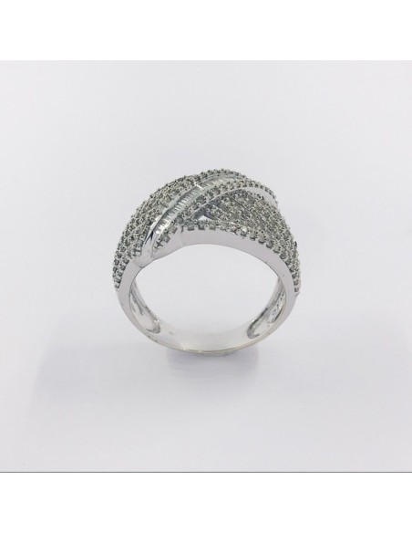 Anillo en oro blanco 18kt con brillantes