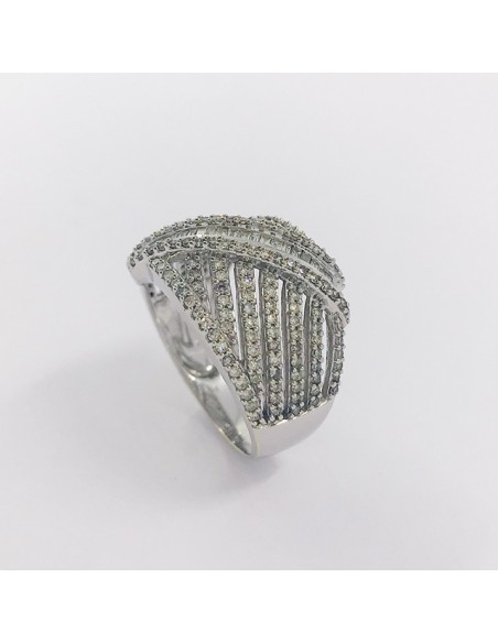 Anillo en oro blanco 18kt con brillantes