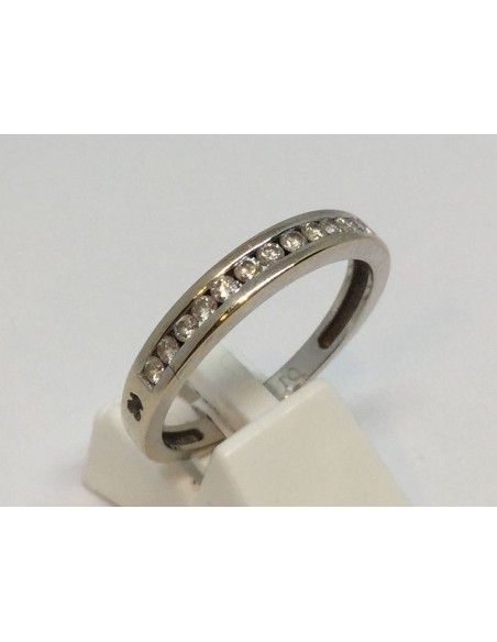 Sortija media alianza Tous en oro blanco y brillantes