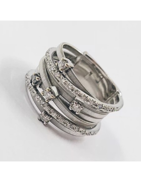 Anillo en oro blanco 18kt con brillantes