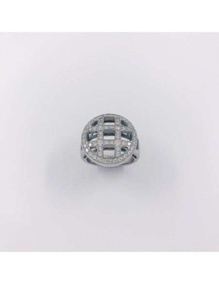 Anillo en oro blanco 18kt con brillantes.