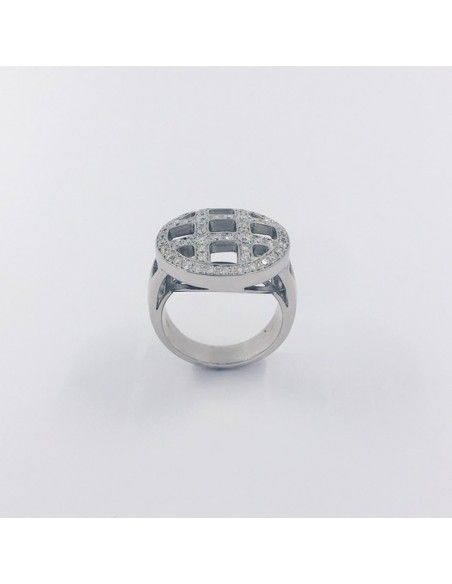 Anillo en oro blanco 18kt con brillantes.