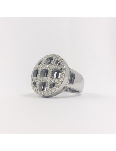 Anillo en oro blanco 18kt con brillantes.