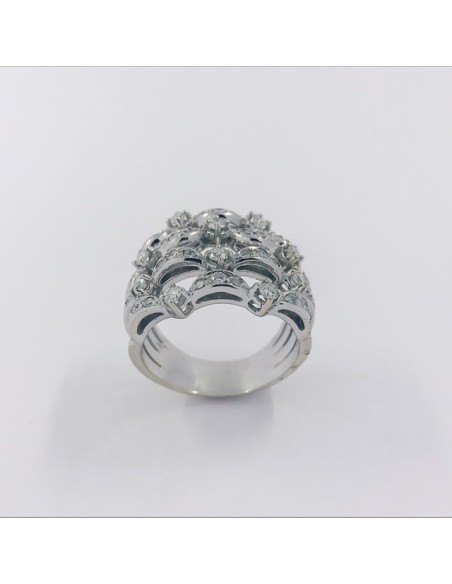 Anillo en oro blanco 18kt con brillantes