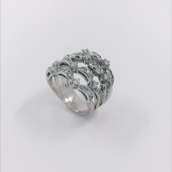 Anillo en oro blanco 18kt con brillantes 2