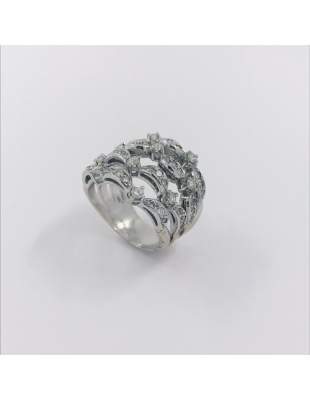 Anillo en oro blanco 18kt con brillantes