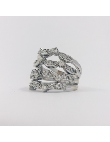 Anillo en oro blanco 18kt con brillantes