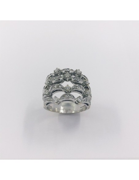 Anillo en oro blanco 18kt con brillantes