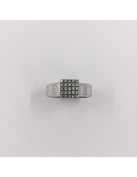 Anillo en oro blanco 18kt con brillantes