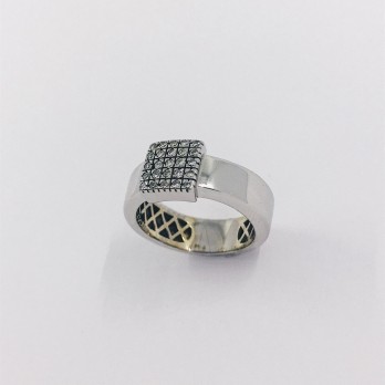 Anillo en oro blanco 18kt con brillantes 2