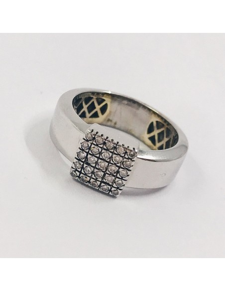 Anillo en oro blanco 18kt con brillantes