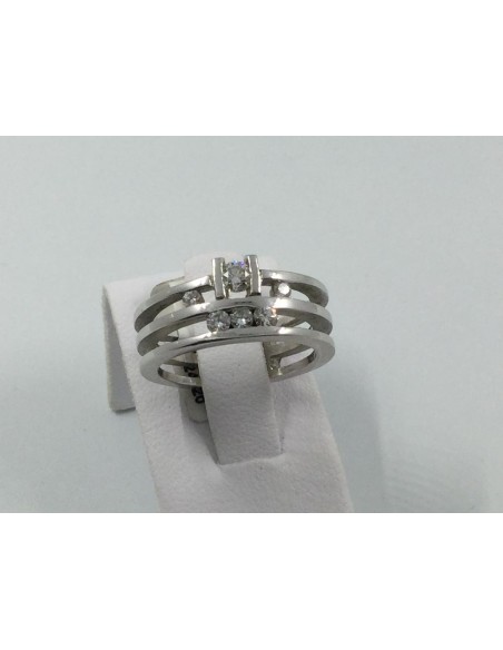 Anillo de oro blanco y brillantes