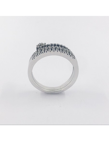 Anillo en oro blanco 18kt con brillantes