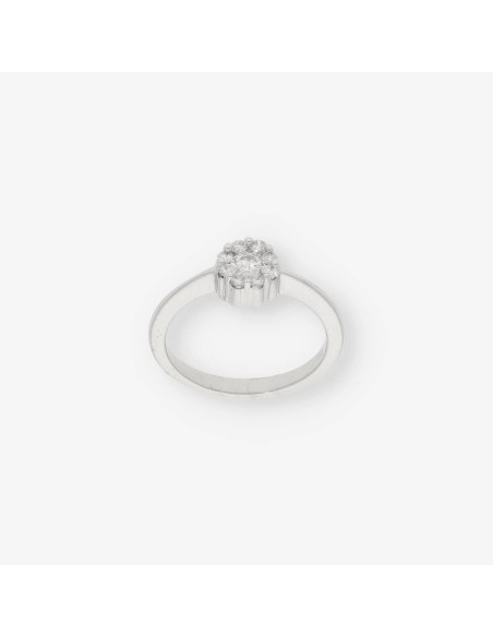 Anillo en oro blanco 18kt con brillantes