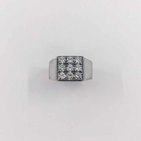 Anillo en oro blanco 18kt y brillantes