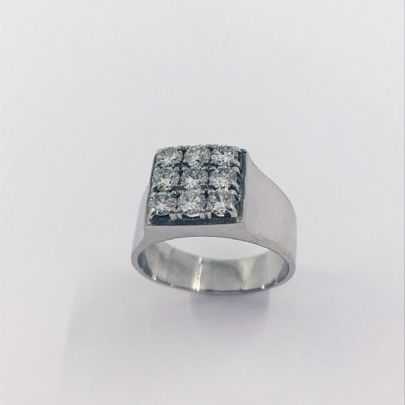 Anillo en oro blanco 18kt y brillantes