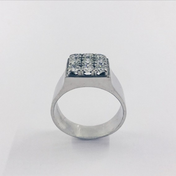 Anillo en oro blanco 18kt y brillantes
