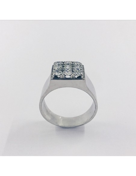 Anillo en oro blanco 18kt y brillantes