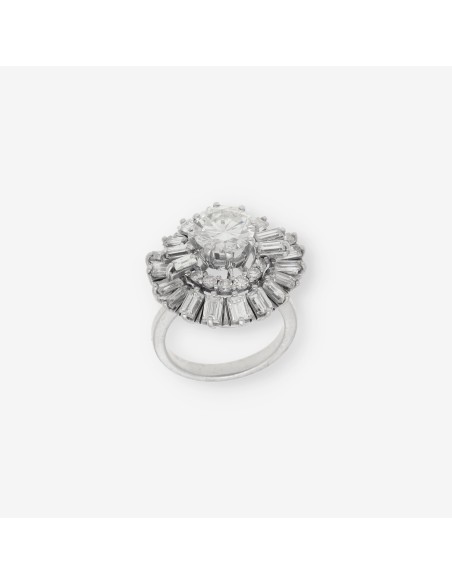 Anillo oro blanco y diamantes con certificado