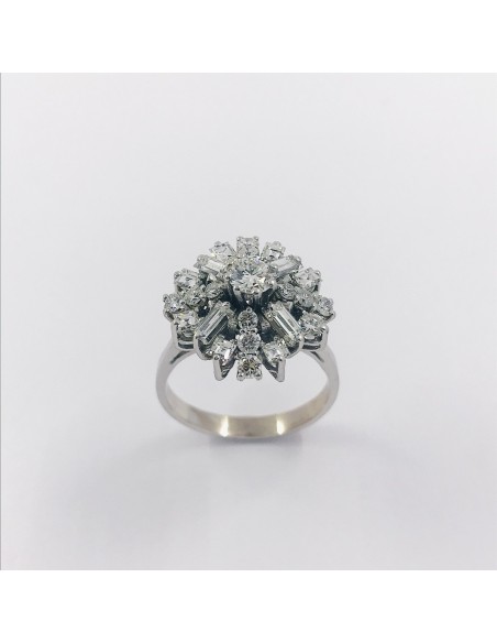 Anillo oro blanco y diamantes