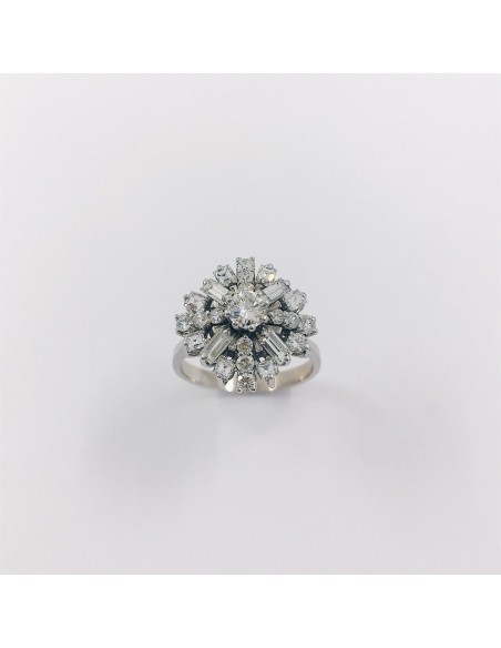 Anillo oro blanco y diamantes