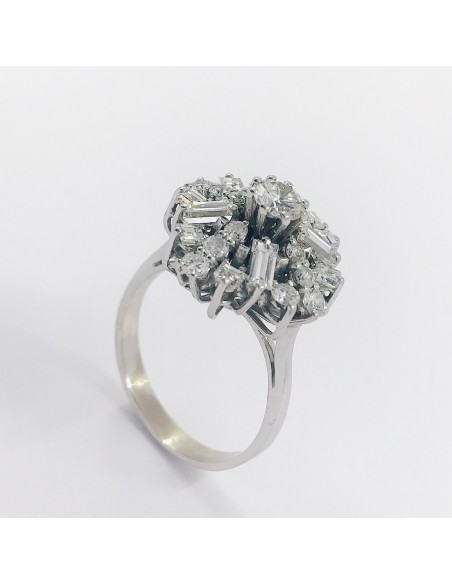 Anillo oro blanco y diamantes