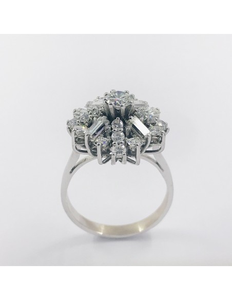 Anillo oro blanco y diamantes