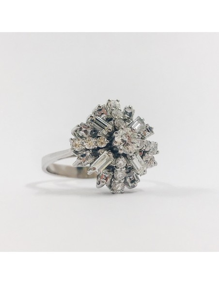 Anillo oro blanco y diamantes