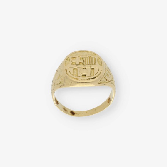 Anillo sello con el escudo del Barcelona en oro 18kt