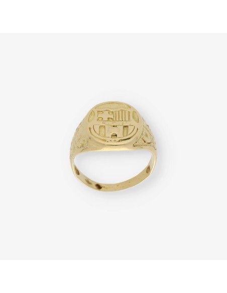 Anillo sello con el escudo del Barcelona en oro 18kt