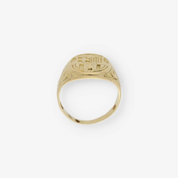 Anillo sello con el escudo del Barcelona en oro 18kt