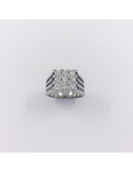 Anillo en oro blanco 18kt y brillantes