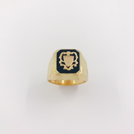 Anillo sello en oro 18kt con onix