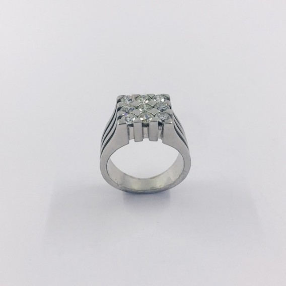 Anillo en oro blanco 18kt y brillantes