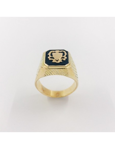 Anillo sello en oro 18kt con onix