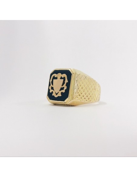 Anillo sello en oro 18kt con onix