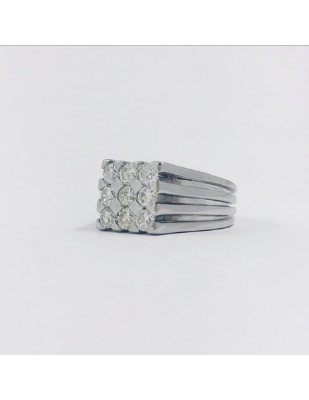 Anillo en oro blanco 18kt y brillantes
