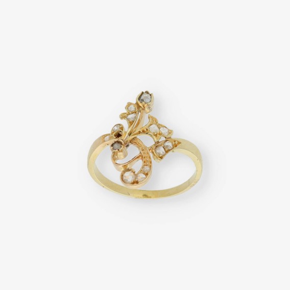 Anillo vintage en oro 18kt con diamantes